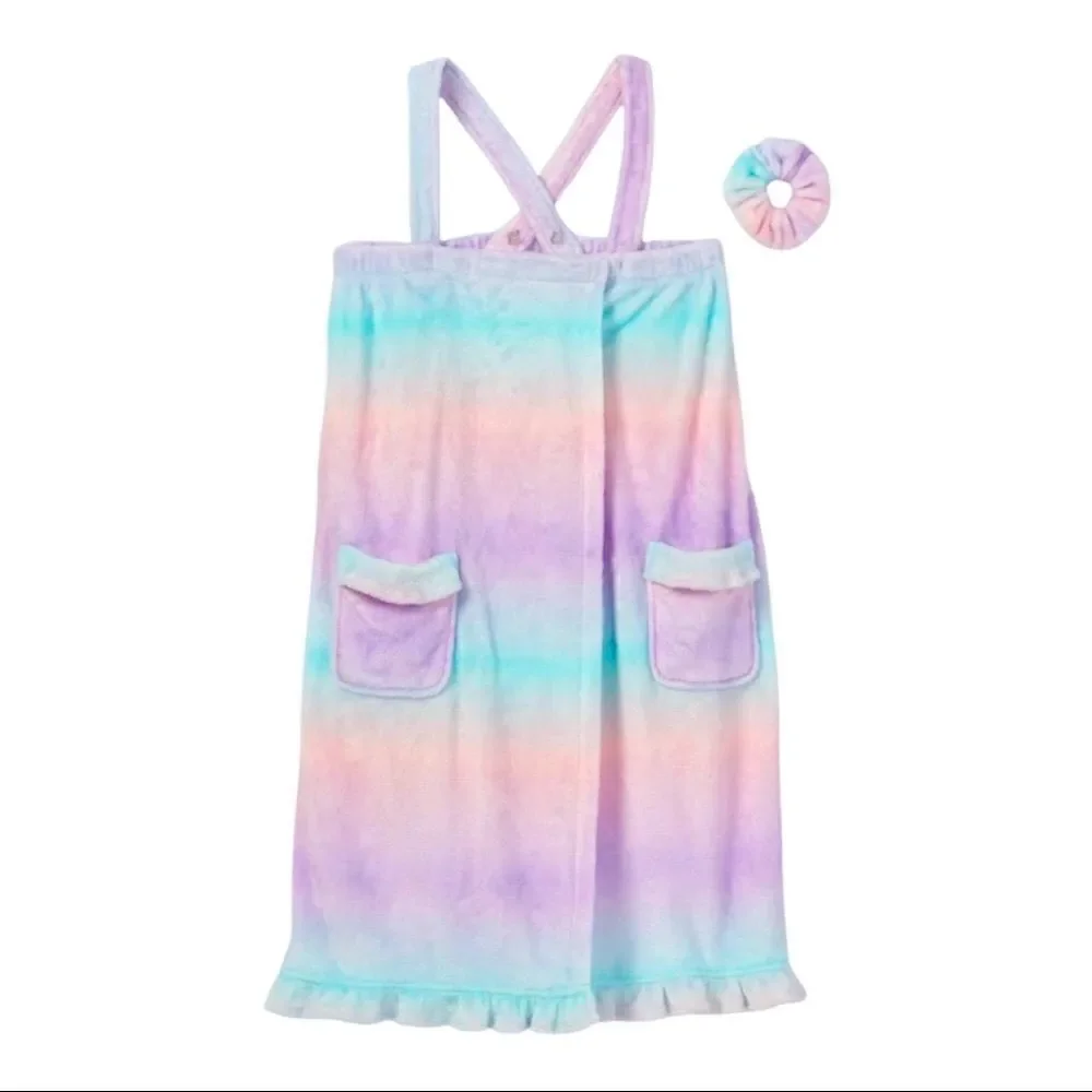 More Than Magic Rainbow Spa Bath Robe with Hair Tie